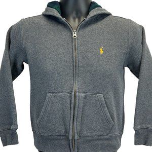 Polo Ralph Lauren Dark Gray Youth Hoodie Boys Hooded Sweatshirt Medium 10-12
